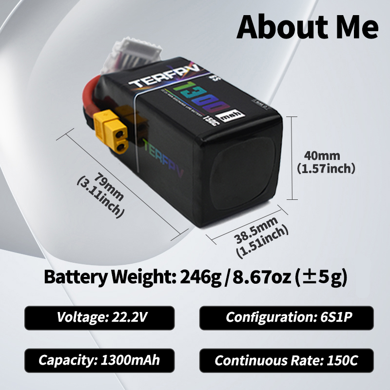 Batteria Lipo TERFPV 6S 22.2V  - Drone Battery 3S recensione e prezzo