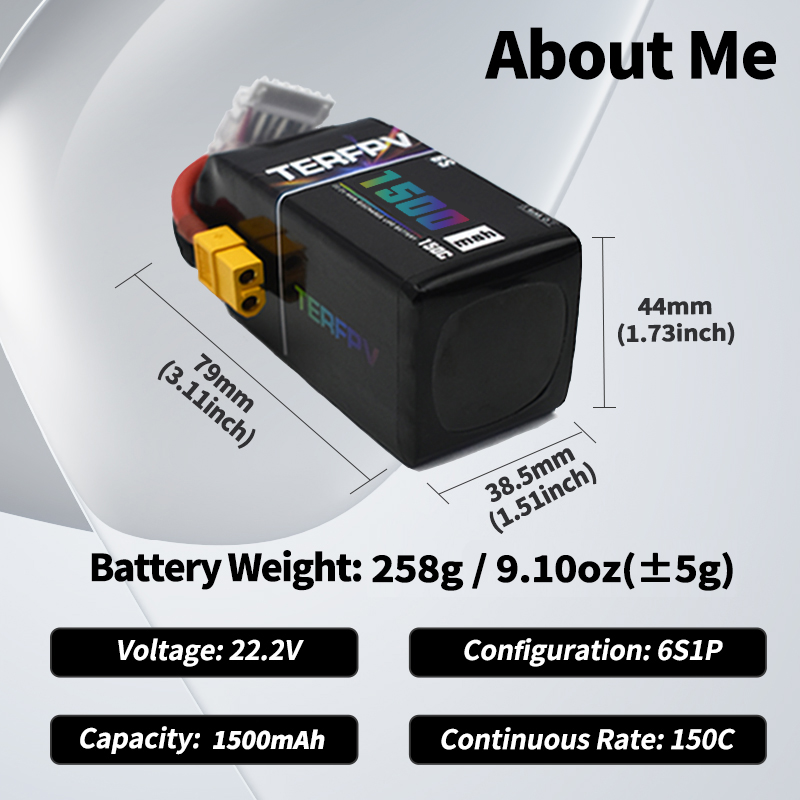 Batteria Lipo TERFPV 6S 22.2V  - Drone Battery 3S recensione e prezzo