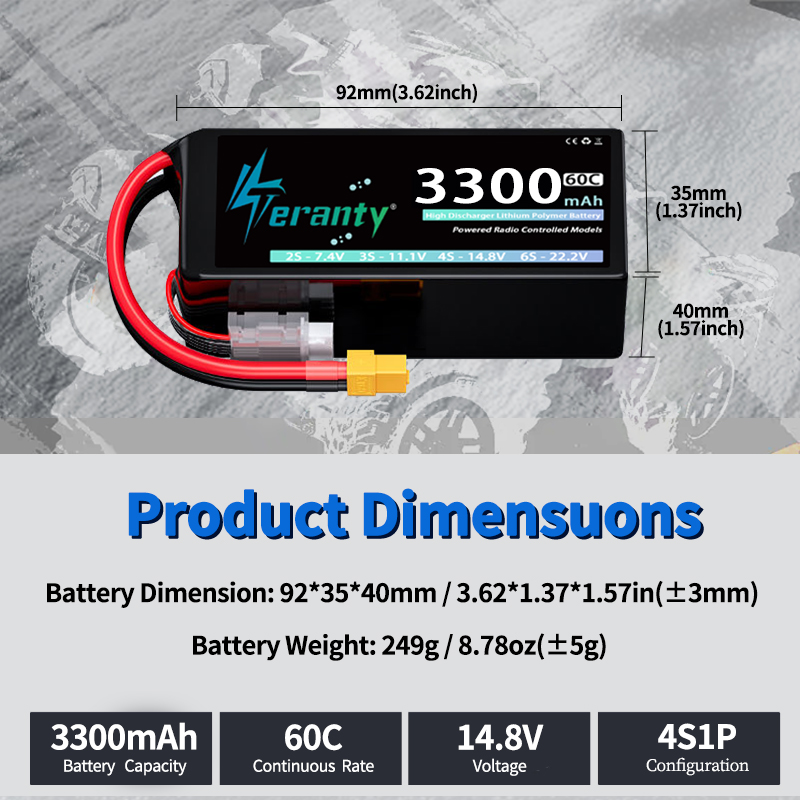 Batteria Lipo TERANTY 4S 3300m - Drone Battery 3S recensione e prezzo